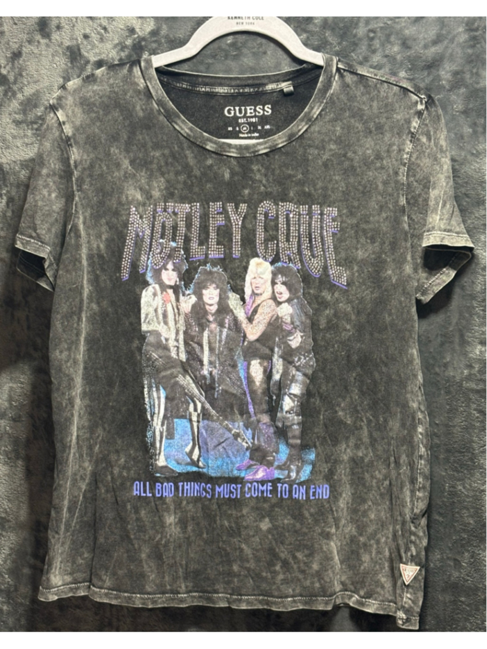 GUESS x Mötley Crüe "All Bad Things Must Come To An End" Graphic Tee SZ Med GUC